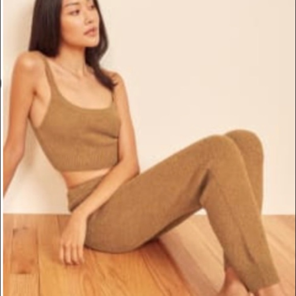 Reformation Monte Two Piece Set Camel, Size Small - image 1